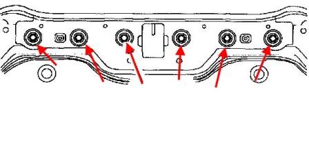 Montageplan für die hintere Stoßstange des Ford Thunderbird (2002-2005)