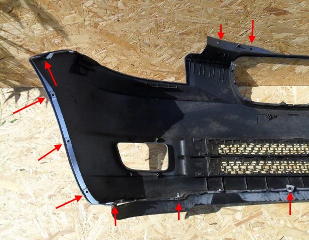 front bumper attachment points Kia Picanto / Morning I (SA) (2004-2010)