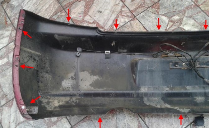 rear bumper attachment points Kia Shuma I-II (1997-2004)