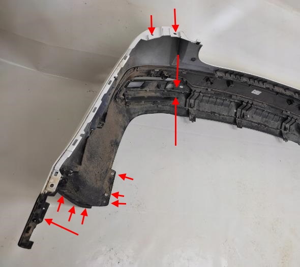 rear bumper attachment points Kia Sorento IV MQ (2020+)