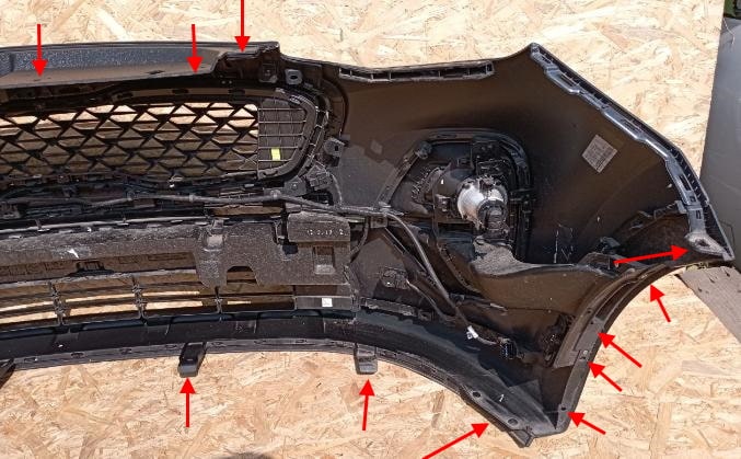 front bumper attachment points Kia Sportage IV QL (2016-2022)