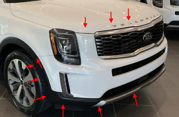 Kia Telluride front bumper attachment points