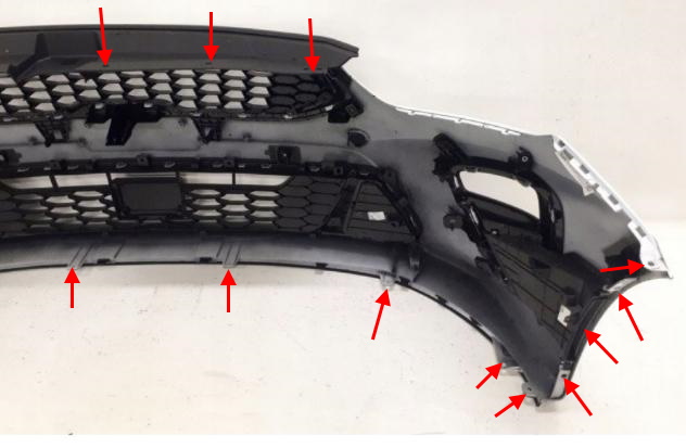 the attachment of the front bumper KIA Cee'd II JD (2012-2018)