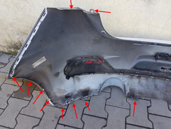 the attachment of the rear bumper KIA Cee'd II JD (2012-2018)