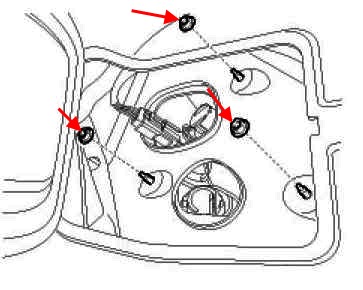 scheme of fastening of tail light KIA Cerato II / Forte TD (2008-2013)