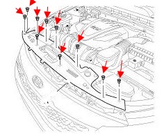 схема крепления переднего бампера KIA Optima III / K5 TF (2010-2015)
