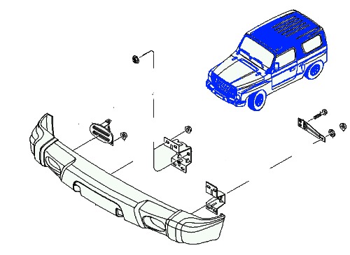 the scheme of fastening of the front bumper KIA Retona