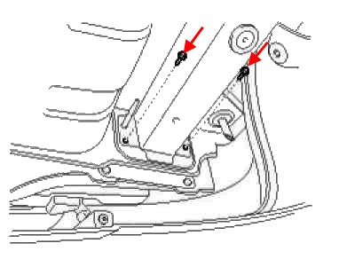 the scheme of fastening of the rear bumper Kia Soul I (2008-2014)