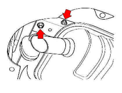 the scheme of fastening of the rear bumper KIA Spectra