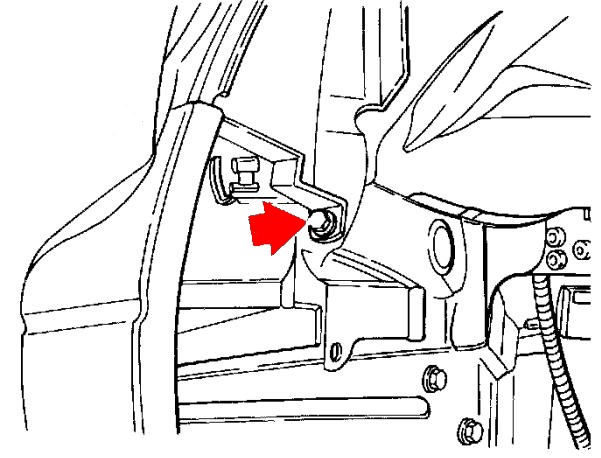 the scheme of fastening of the front bumper Kia Sportage I NB (1993-2004)