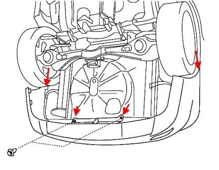 схема крепления заднего бампера MAZDA 5 (после 2010 года)
