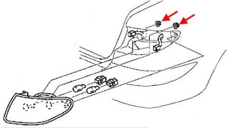 схема крепления заднего фонаря MAZDA 6 (2002-2008)