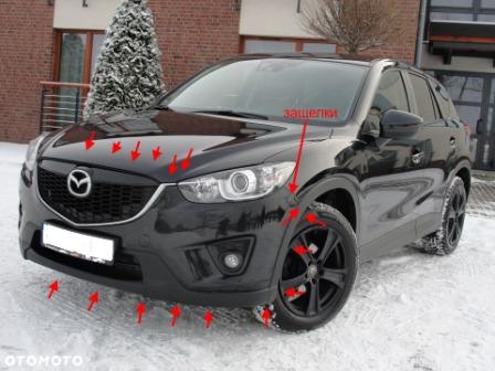 места крепления переднего бампера Mazda CX-5 I KE (2012-2017)