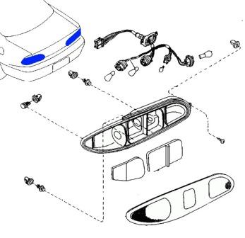 схема крепления заднего фонаря MAZDA MX-6