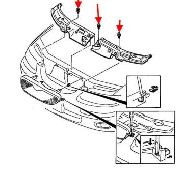 схема крепления решетки радиатора MAZDA XEDOS-9, Millenia