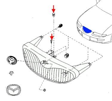 Diagrama de montaje de la parrilla MAZDA XEDOS-6