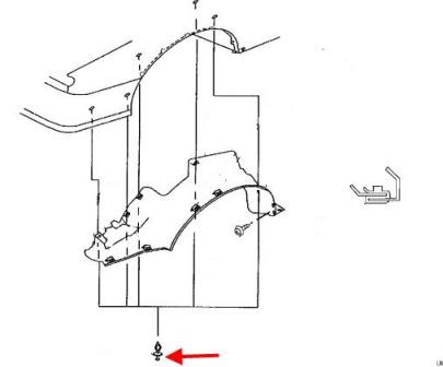 схема крепления переднего подкрылка Nissan Altima III (L31) (2001-2006)