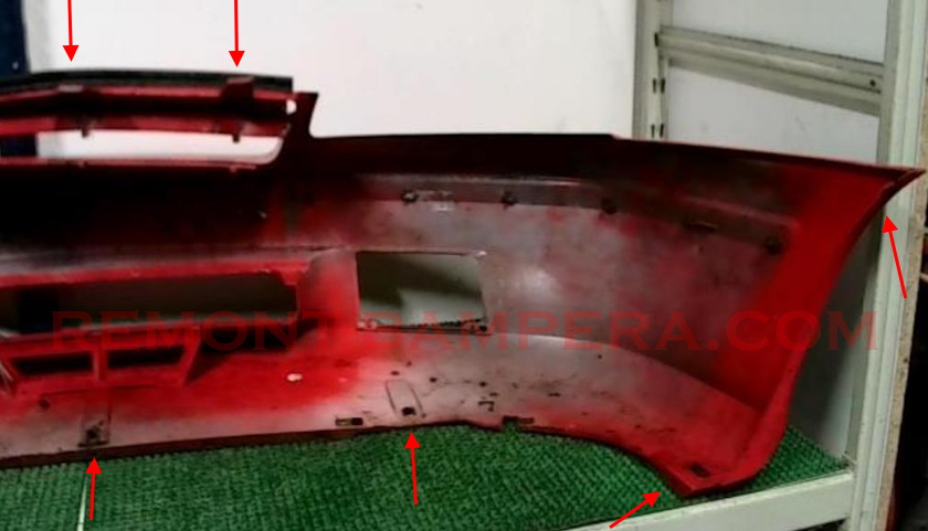 Opel Calibra (1989–1997) front bumper mounting locations