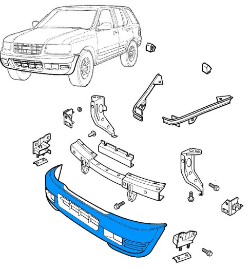 Schéma de montage pare choc avant Opel FRONTERA B (1999 - 2004)