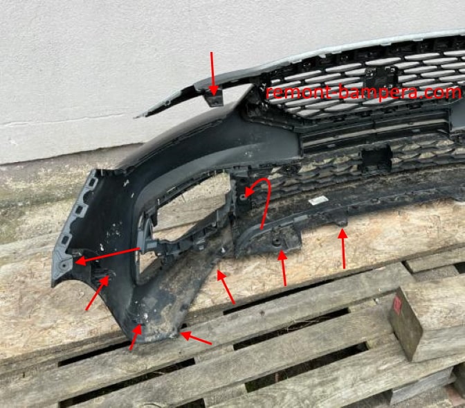 points de fixation du pare-chocs avant SEAT Leon IV (2020-2023)