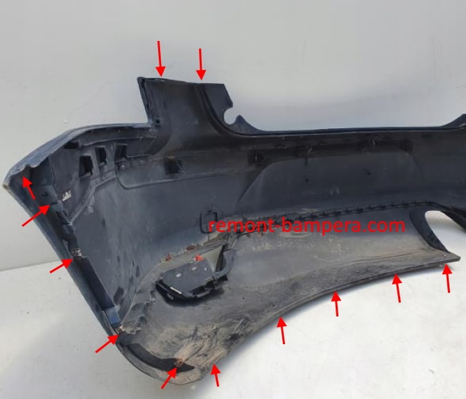 Puntos de enganche parachoques trasero SEAT Toledo III (2004-2009)