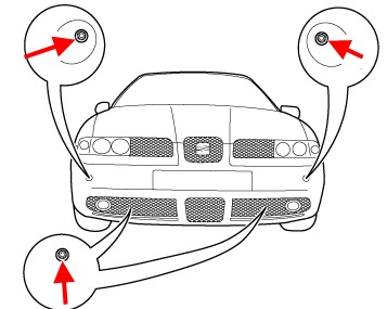 схема крепления переднего бампера SEAT Leon I (1999-2005 год)