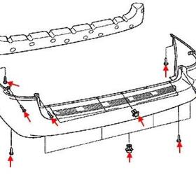 Diagrama de montaje del parachoques trasero del KIA Carnival (1999-2006)