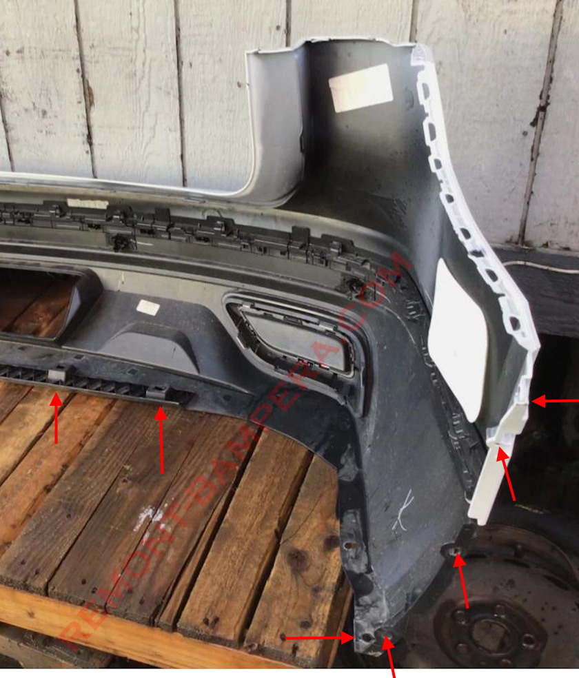 emplacements de montage pour pare-chocs arrière VW Atlas / Teramont