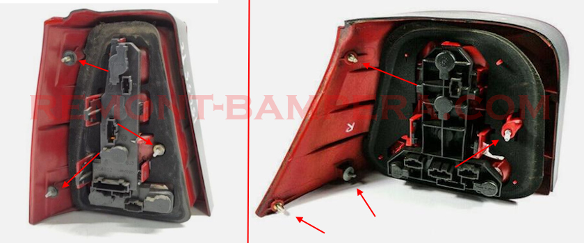 posizioni di montaggio per luci posteriori vw golf 4