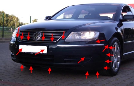 punti di attacco paraurti anteriore VW PHAETON