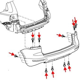 schema montaggio paraurti posteriore VW TOUAREG