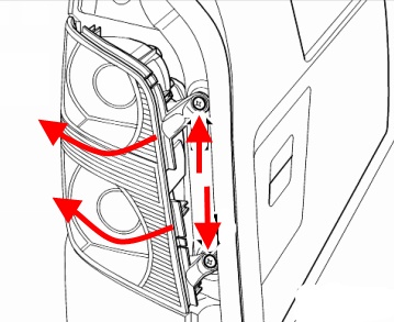 Schema di montaggio fanale posteriore VW Touran (fino al 2010)