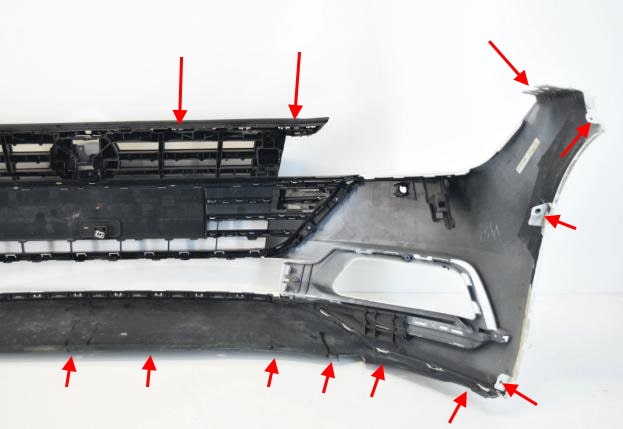 punti di attacco del paraurti anteriore VW Arteon