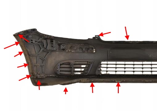 punti di fissaggio paraurti anteriore VW Golf Plus (2005-2014)