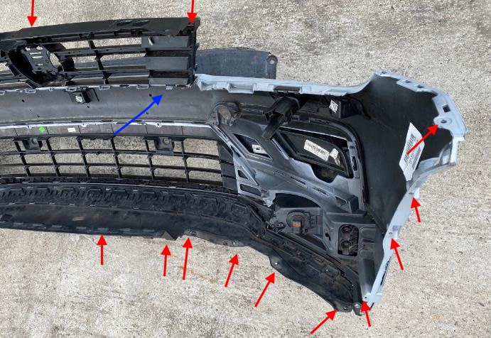 punti di fissaggio paraurti anteriore VW Tiguan II (2016+)