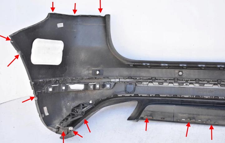 punti di fissaggio paraurti posteriore VW Touareg II (2010-2018)