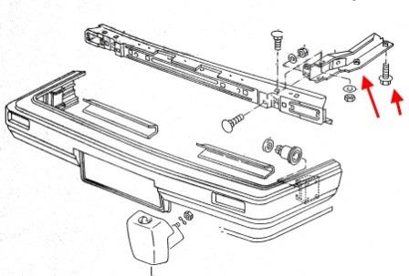 schema montaggio paraurti anteriore VW Golf 2 (Jetta 2) 