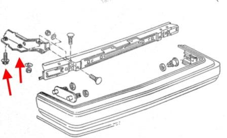 schema montaggio paraurti posteriore VW Golf 2 (Jetta 2)