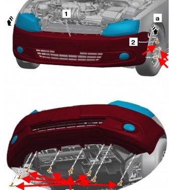 schema montaggio paraurti anteriore VW JETTA 6