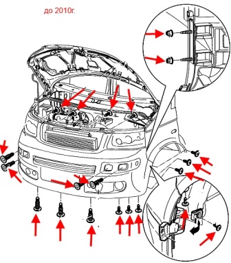 schema montaggio paraurti anteriore VW T5 (Transporter, Caravelle, Multivan)