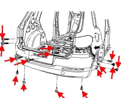 Schema montaggio paraurti posteriore VW TIGUAN